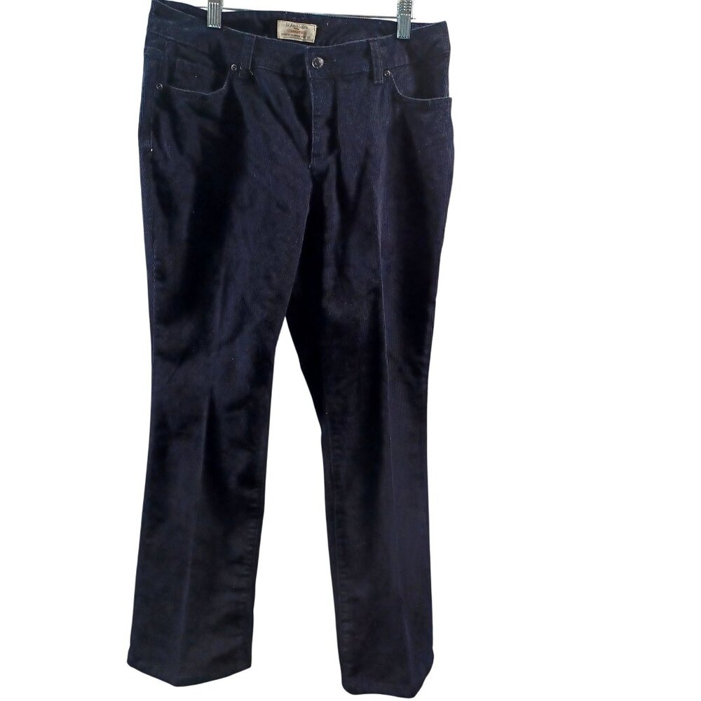 St. Johns Bay Womens 10P Mid Rise Bootcut Fit Corduroy Pants Navy Casual Pants